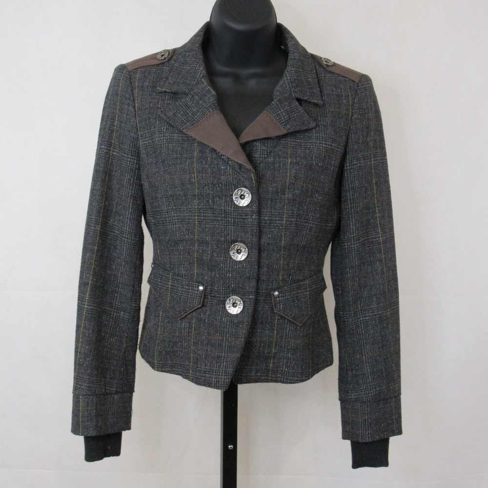 Miss Sixty Made In Italy Vintage Tweed  Blazer Jacket Size XS Women's